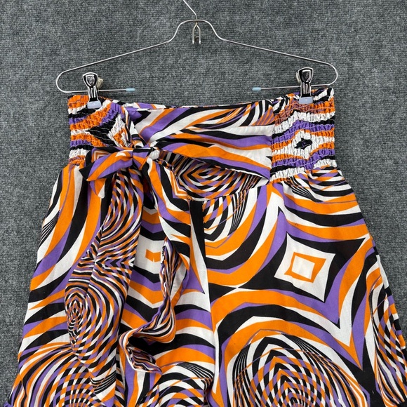 Truth 70’s Orange & Purple Ruffle Flare Colorful Funky Pants Hippie Womens M - Picture 2 of 16